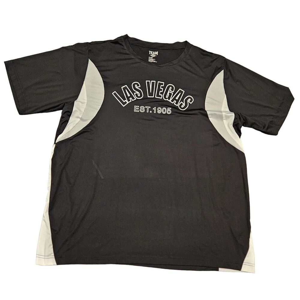 Team 365 Las Vegas Men's Black and White Short Sleeve Polyester T-Shirt Size XL
